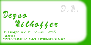 dezso milhoffer business card