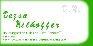 dezso milhoffer business card